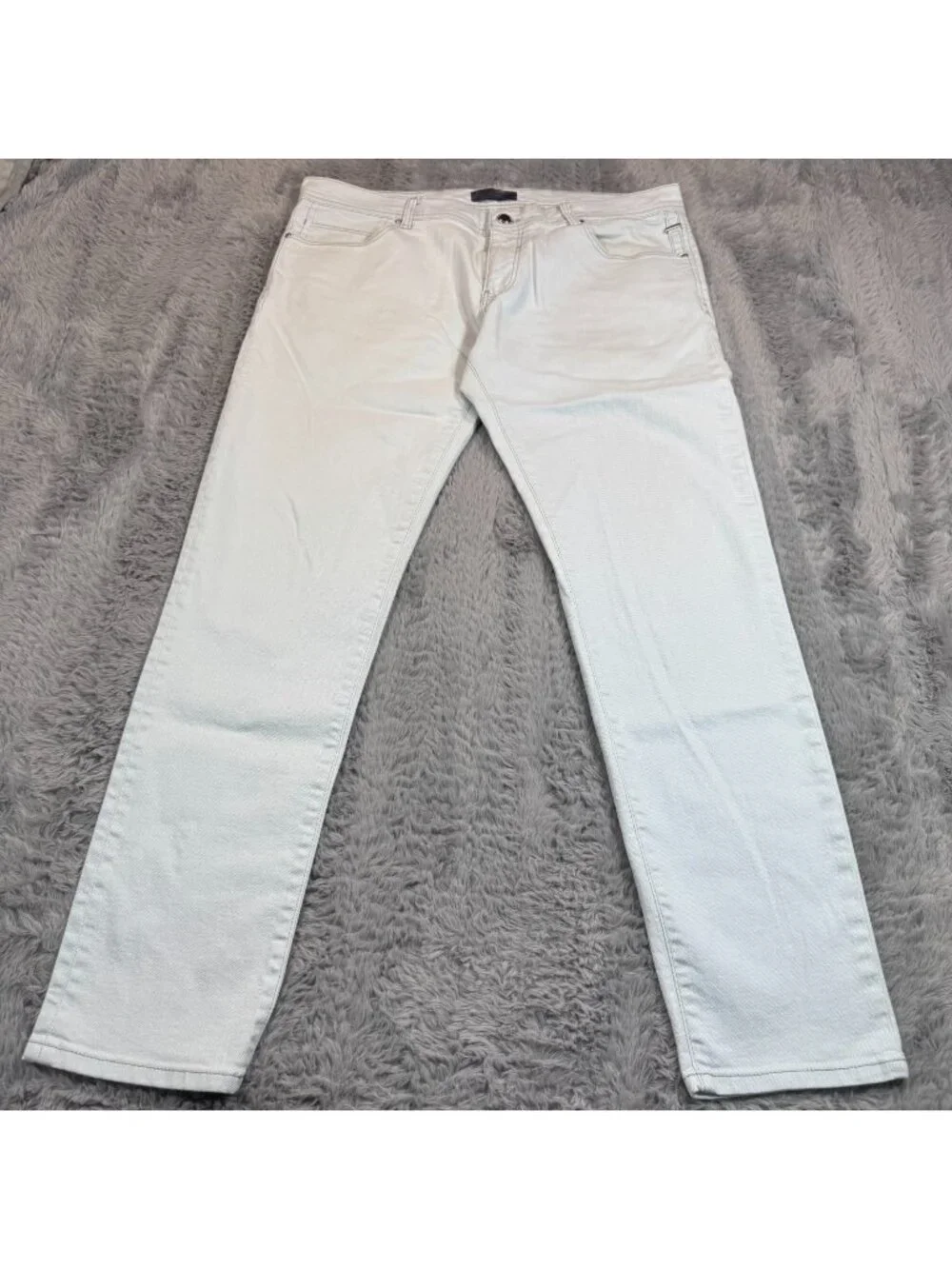 Zara Jeans Men's 38x30 Blue Cotton Denim Straight Workwear Travel Light Wash